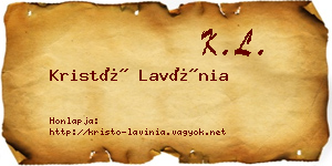 Kristó Lavínia névjegykártya